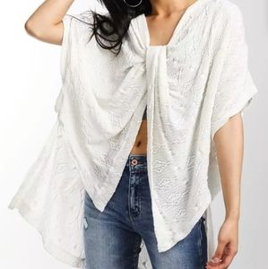 FREE PEOPLE Show Off Twisted White Women Top